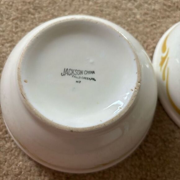 Jackson China 2 White & Gold 5 3/4” Wide Restaurant Ware Soup Bowls - Picture 6 of 7